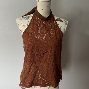 Chic Lace Blouse in Rich copper color